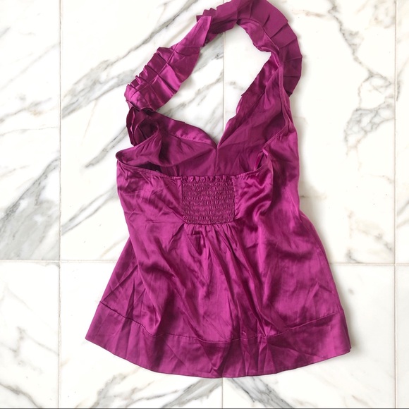 BCBG Silky Riffle Backless Top - Picture 3 of 4